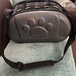 Glittery Pet Carrier with Paw Design